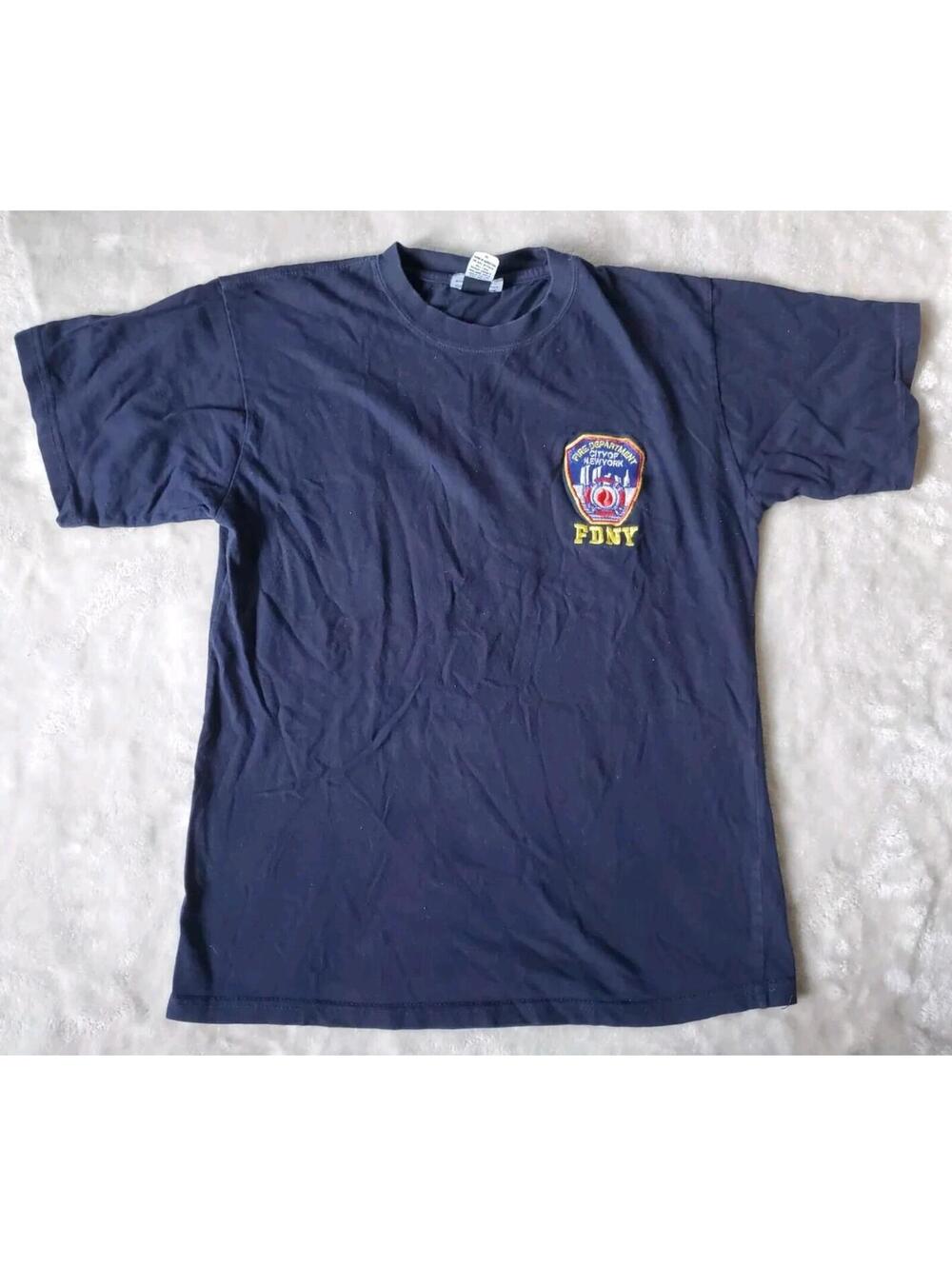 FDNY Fire Department City Of New York T-Shirt Medium Embroidered Patch 2006
